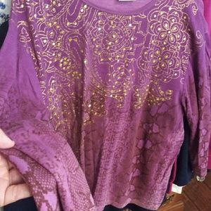 Women's  top with a pretty purple with gold